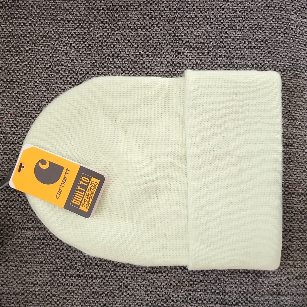 Nwt Carhartt Knit Cuffed Beanie Stocking Winter Cap Hat Hint of Lime - Picture 3 of 4